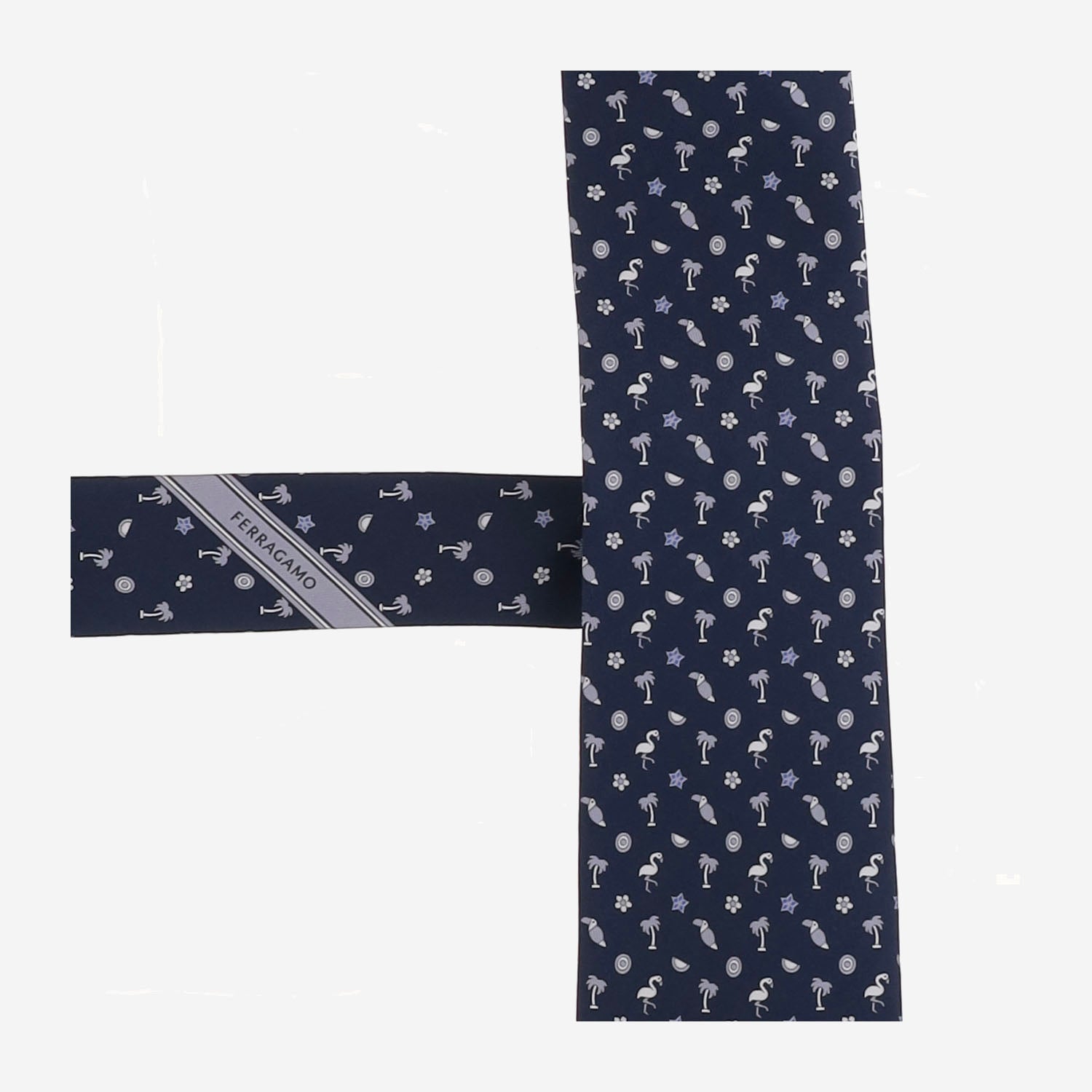 CRAVATTA IN SETA CON MOTIVO FANTASIA 351440 001 SALVATORE FERRAGAMO 