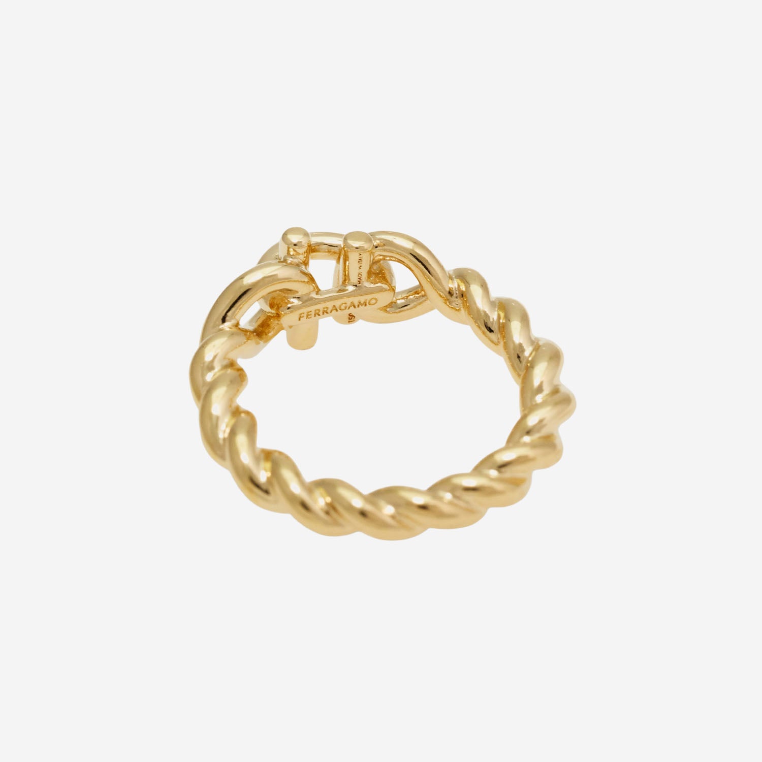 ANELLO GANCINI TORCHON IN OTTONE 760990 001 SALVATORE FERRAGAMO 