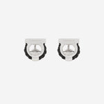 GEMELLI GANCINI IN OTTONE E PELLE INTRECCIATA 770142 001 SALVATORE FERRAGAMO 