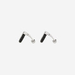 GEMELLI GANCINI IN OTTONE E PELLE INTRECCIATA 770142 001 SALVATORE FERRAGAMO 