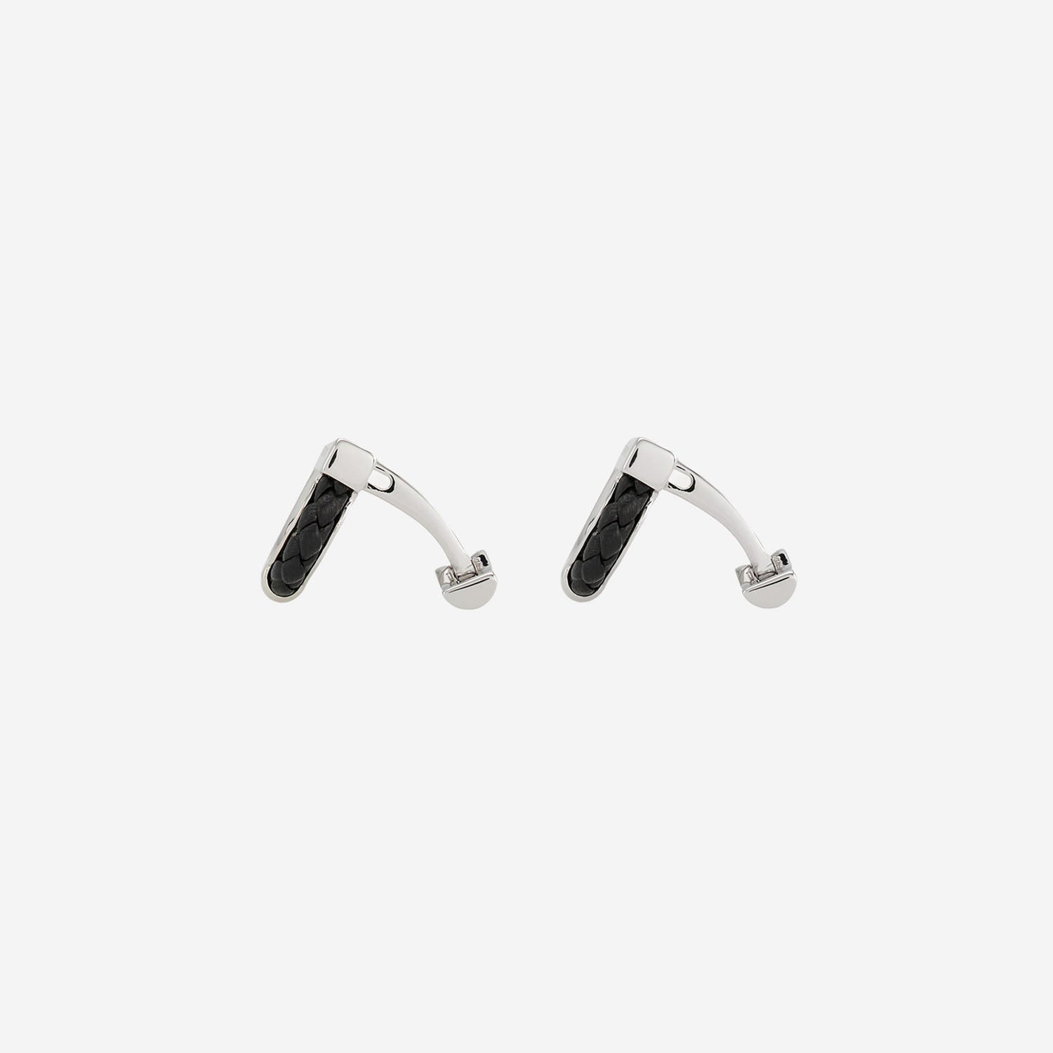 GEMELLI GANCINI IN OTTONE E PELLE INTRECCIATA 770142 001 SALVATORE FERRAGAMO 