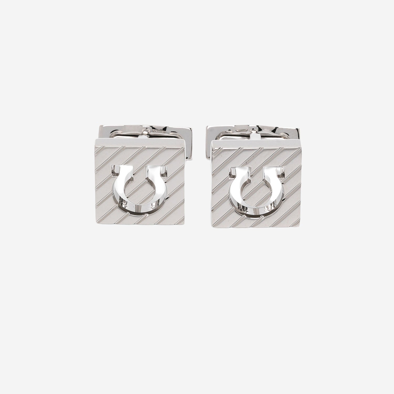 GEMELLI GANCINI SQUADRATI IN OTTONE 770411 001 SALVATORE FERRAGAMO 