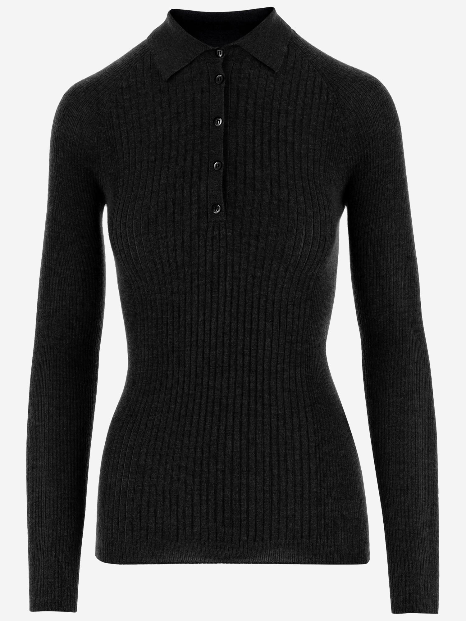 POLO A MANICHE LUNGHE IN CASHMERE E SETA W26614 0900 SASUPHI 