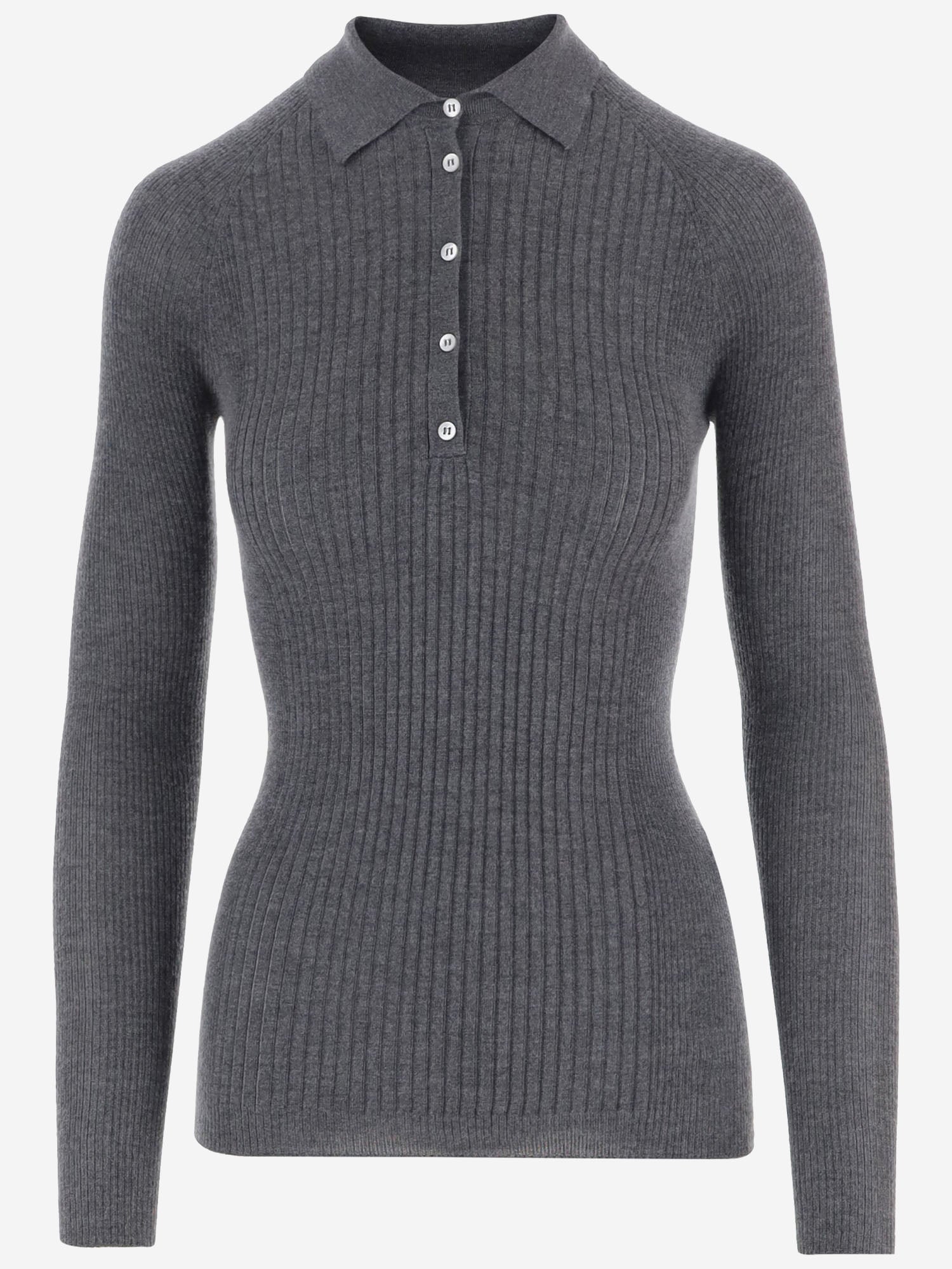 POLO A MANICHE LUNGHE IN CASHMERE E SETA W26614 0952 SASUPHI 