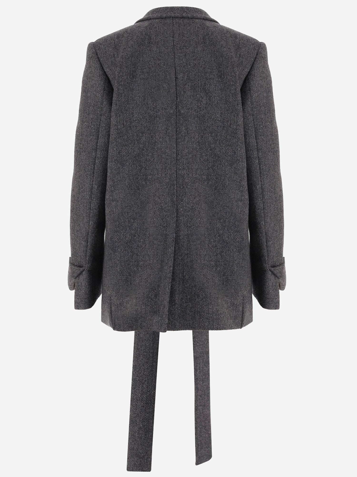 GIACCA IN LANA CON CINTURA W26702 0950 SASUPHI 