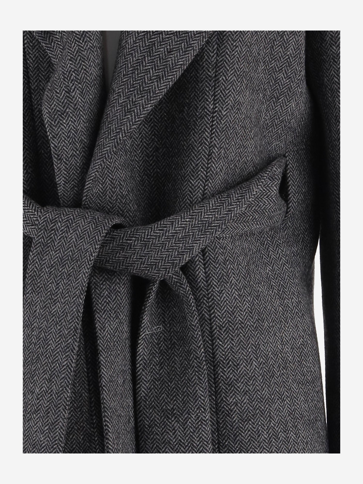 GIACCA IN LANA CON CINTURA W26702 0950 SASUPHI 