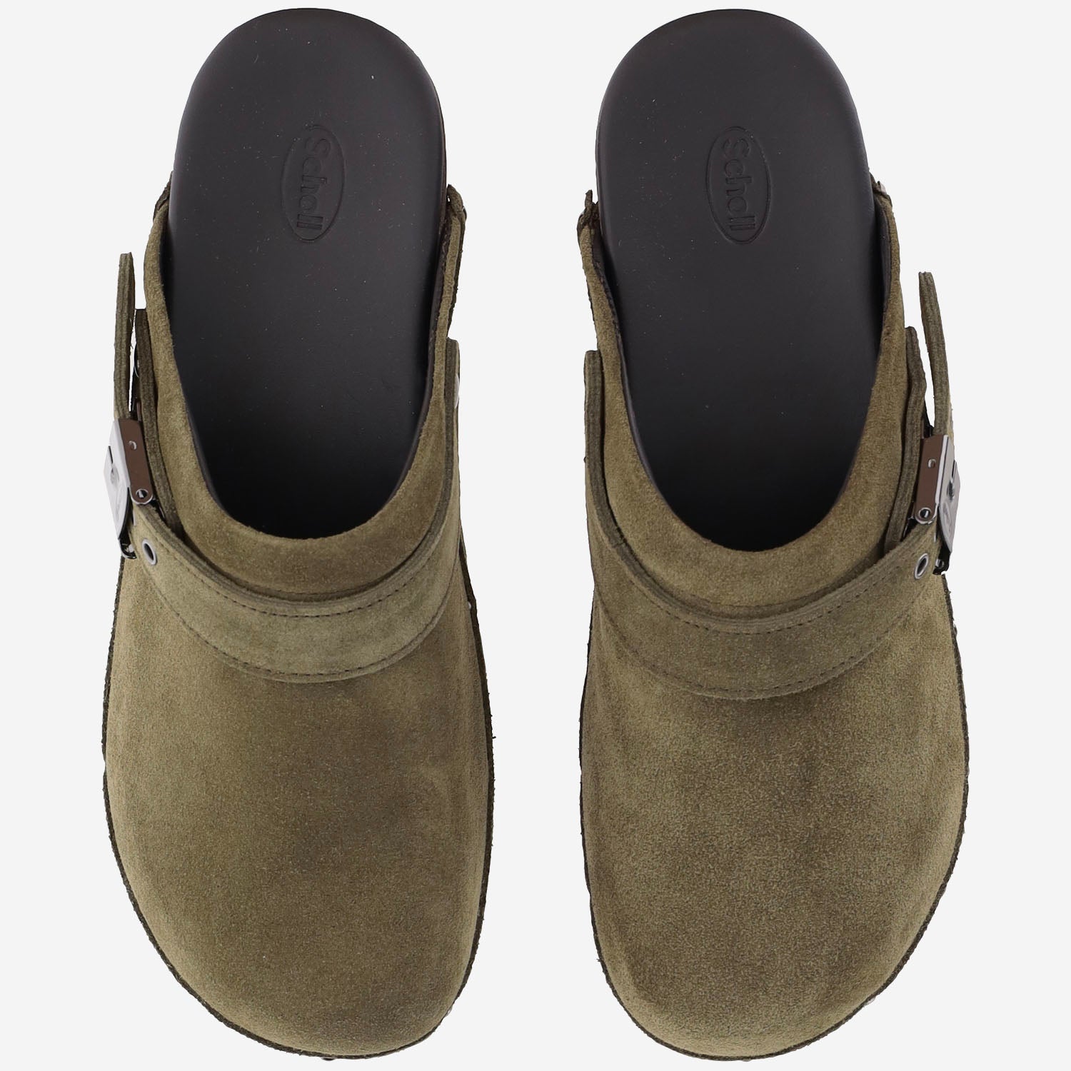 ZOCCOLI IN LEGNO E SUEDE F01552 KHAKI SCHOLL 