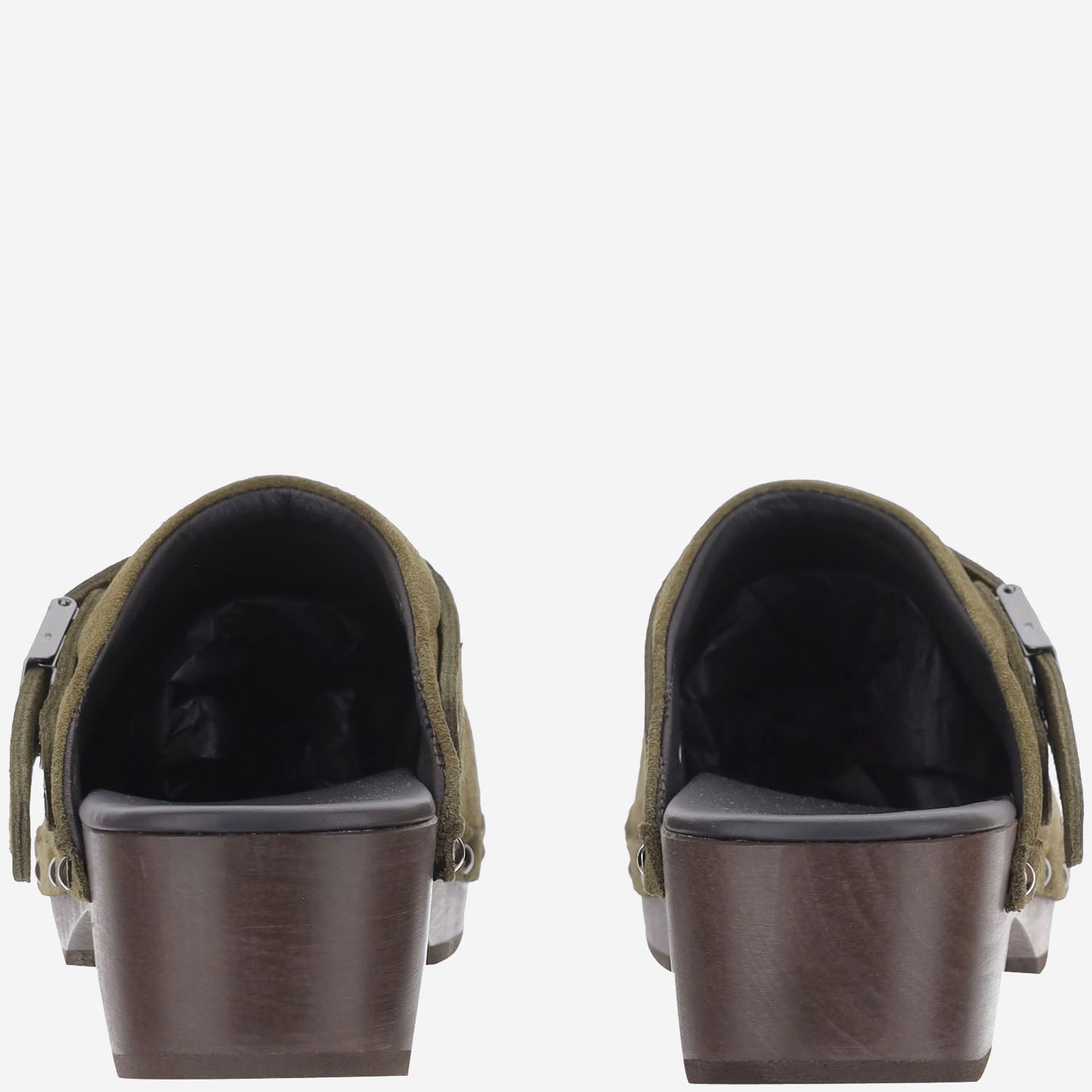 ZOCCOLI IN LEGNO E SUEDE F01552 KHAKI SCHOLL 