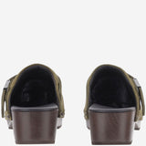 ZOCCOLI IN LEGNO E SUEDE F01552 KHAKI SCHOLL 