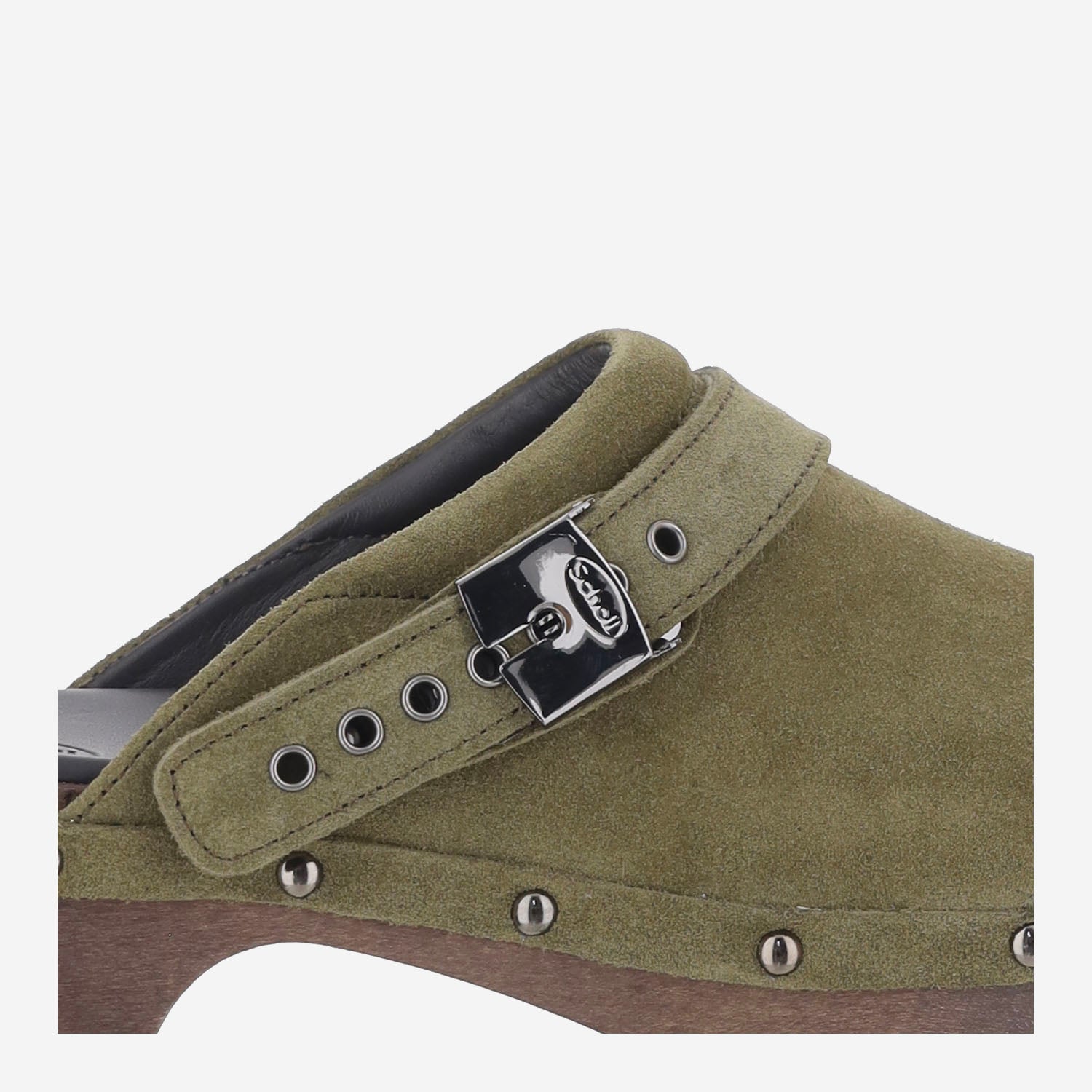 ZOCCOLI IN LEGNO E SUEDE F01552 KHAKI SCHOLL 