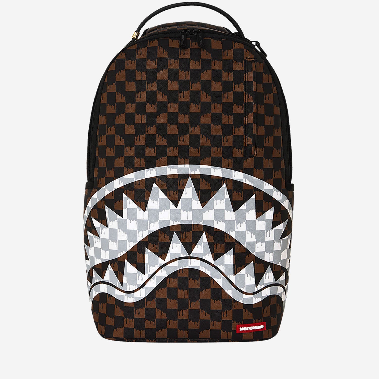 ZAINO BROWN AND CREAM DRIP CHECK SHARK 910B8552NSZ BROWNANDCREAM SPRAYGROUND 