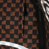 ZAINO BROWN AND CREAM DRIP CHECK SHARK 910B8552NSZ BROWNANDCREAM SPRAYGROUND 