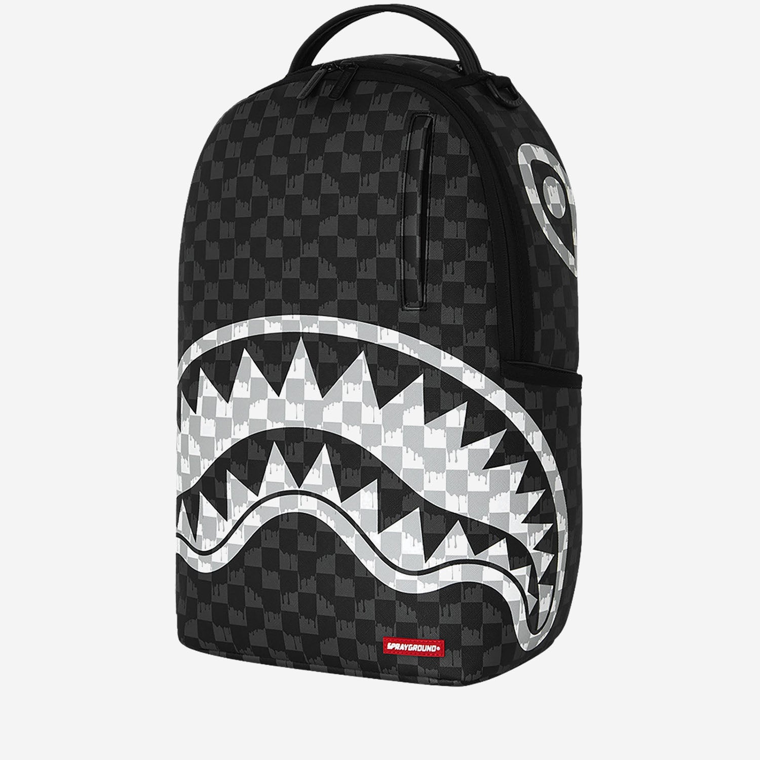 ZAINO BLACK AND WHITE DRIP CHECK SHARK 910B8553NSZ BLACKANDWHITE SPRAYGROUND 