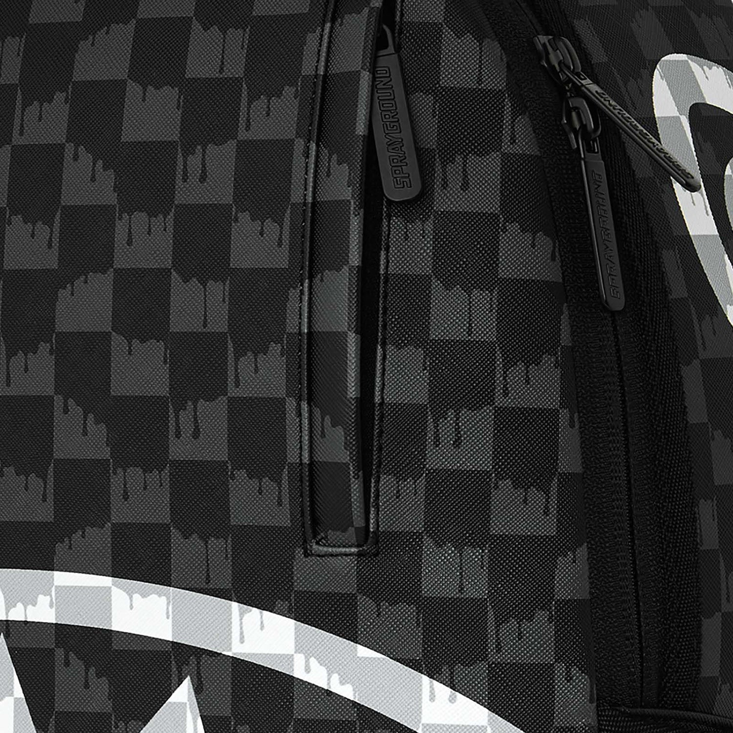 ZAINO BLACK AND WHITE DRIP CHECK SHARK 910B8553NSZ BLACKANDWHITE SPRAYGROUND 