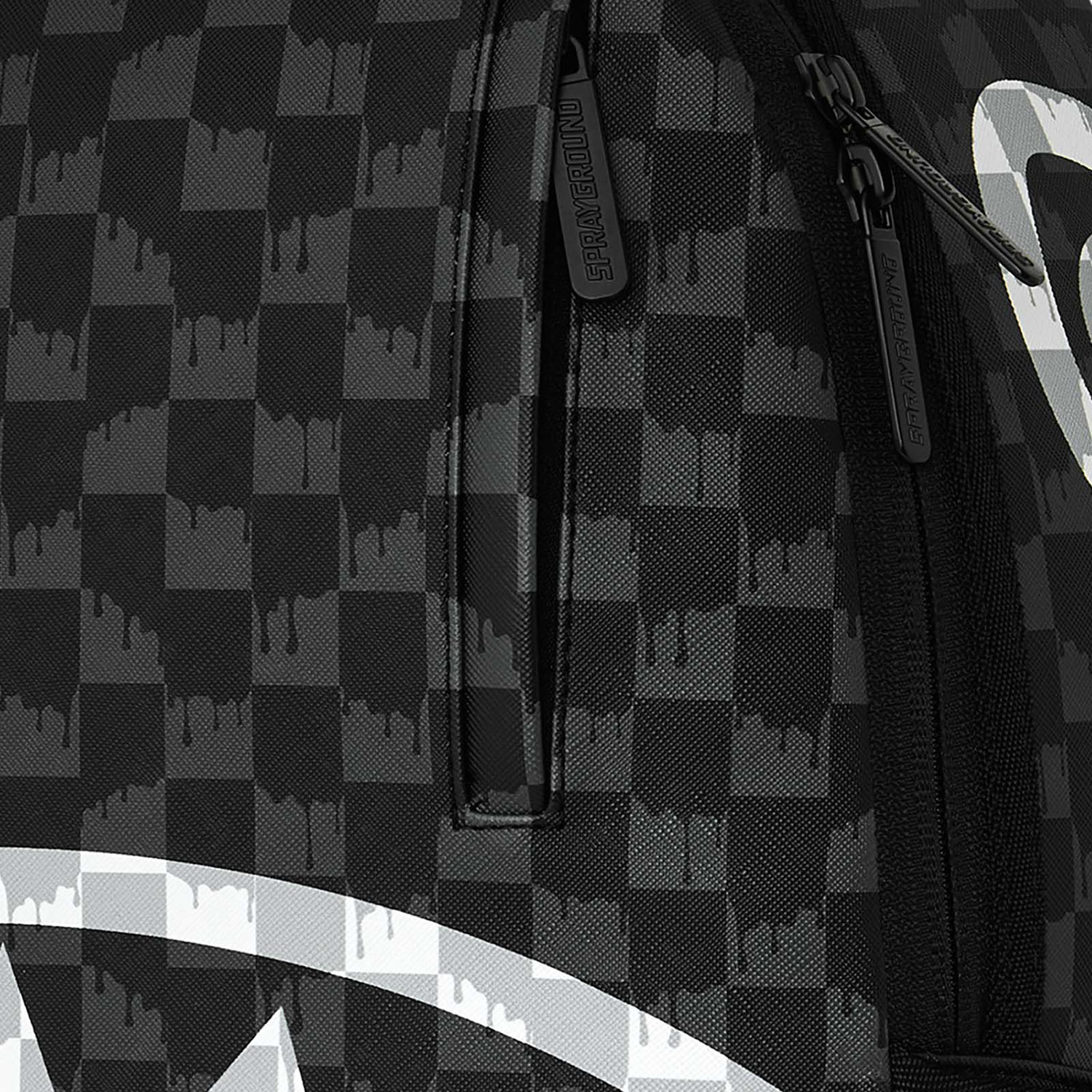 ZAINO BLACK AND WHITE DRIP CHECK SHARK 910B8553NSZ BLACKANDWHITE SPRAYGROUND 