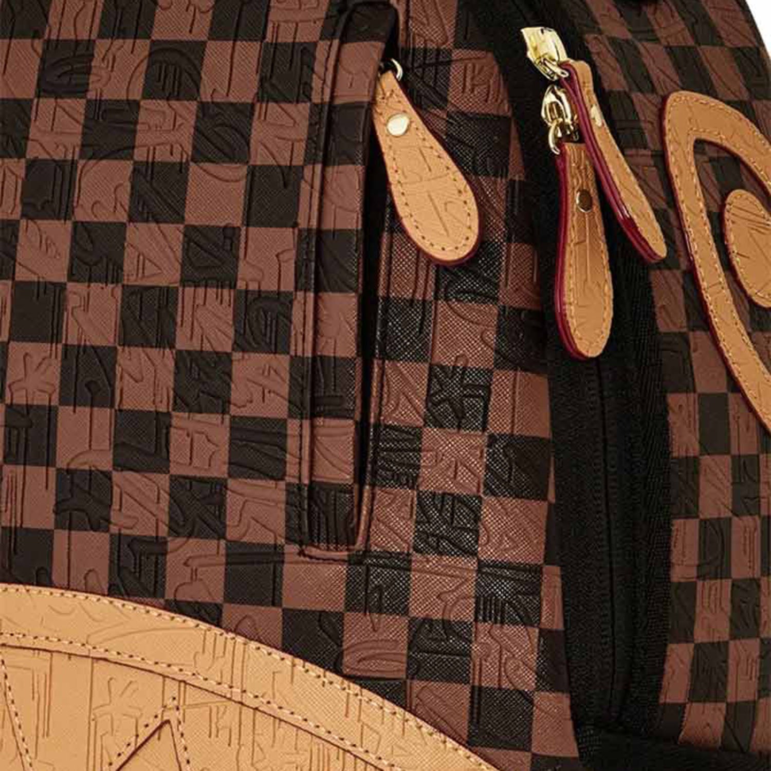 ZAINO EMBOSSED CHECK BROWN 910B8592NSZ BROWN SPRAYGROUND 