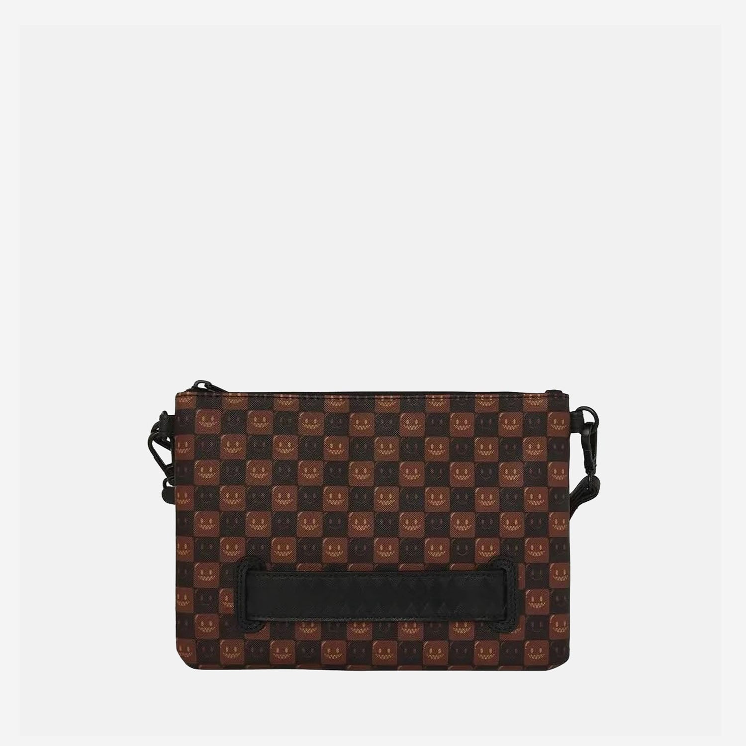 POCHETTE IN PELLE SINTETICA SHARKS IN PARIS BUBBLE CHECK 910B9307NSZ BUBBLEBROWN SPRAYGROUND 