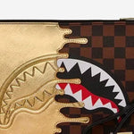 POCHETTE IN PELLE SINTETICA SHARKS IN PARIS GOLD DRIP 910B9344NSZ GOLD SPRAYGROUND 