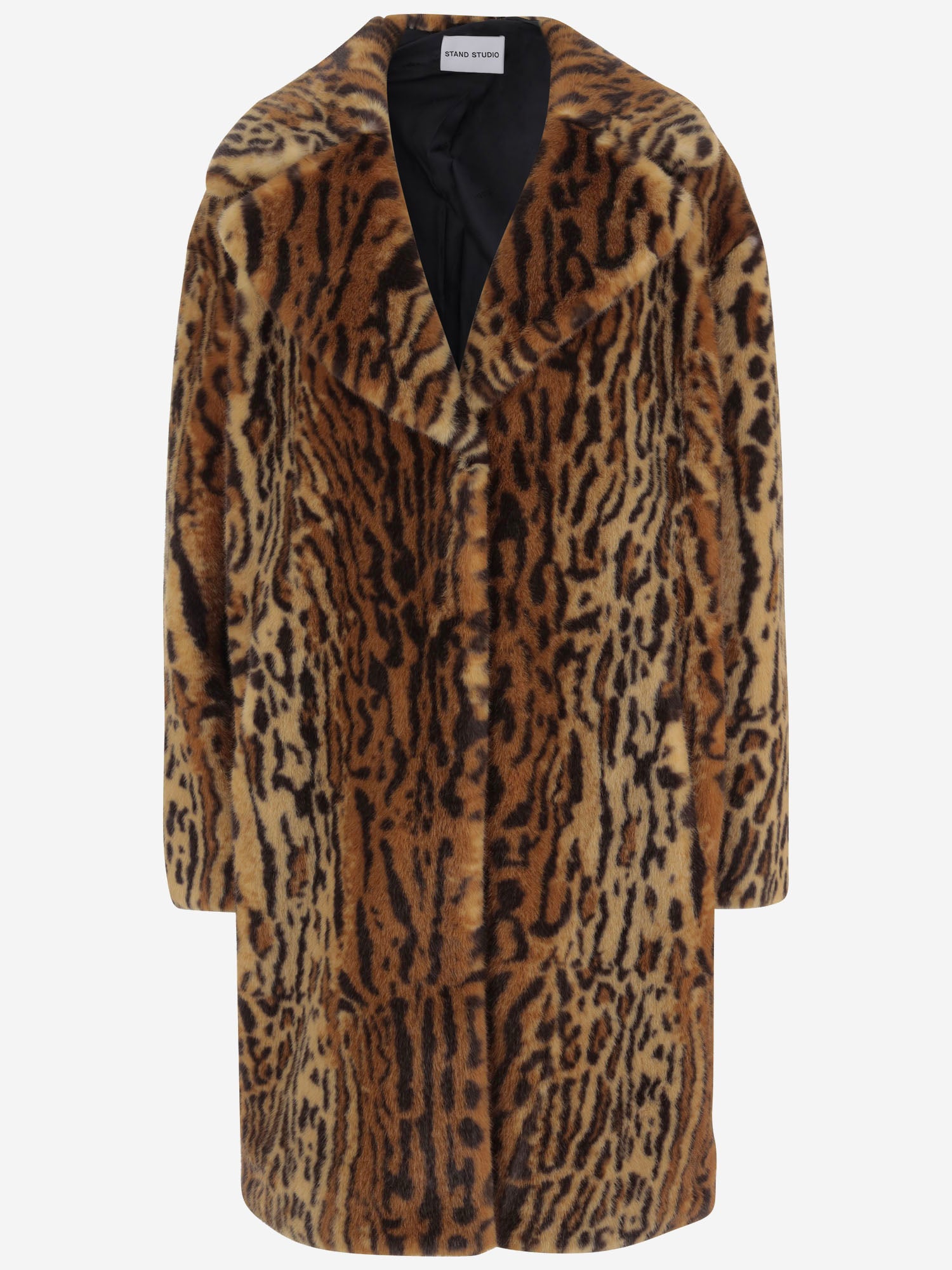 CAPPOTTO IN PELLICCIA SINTETICA CON MOTIVO ANIMALIER 61137 907040200 STAND STUDIO 