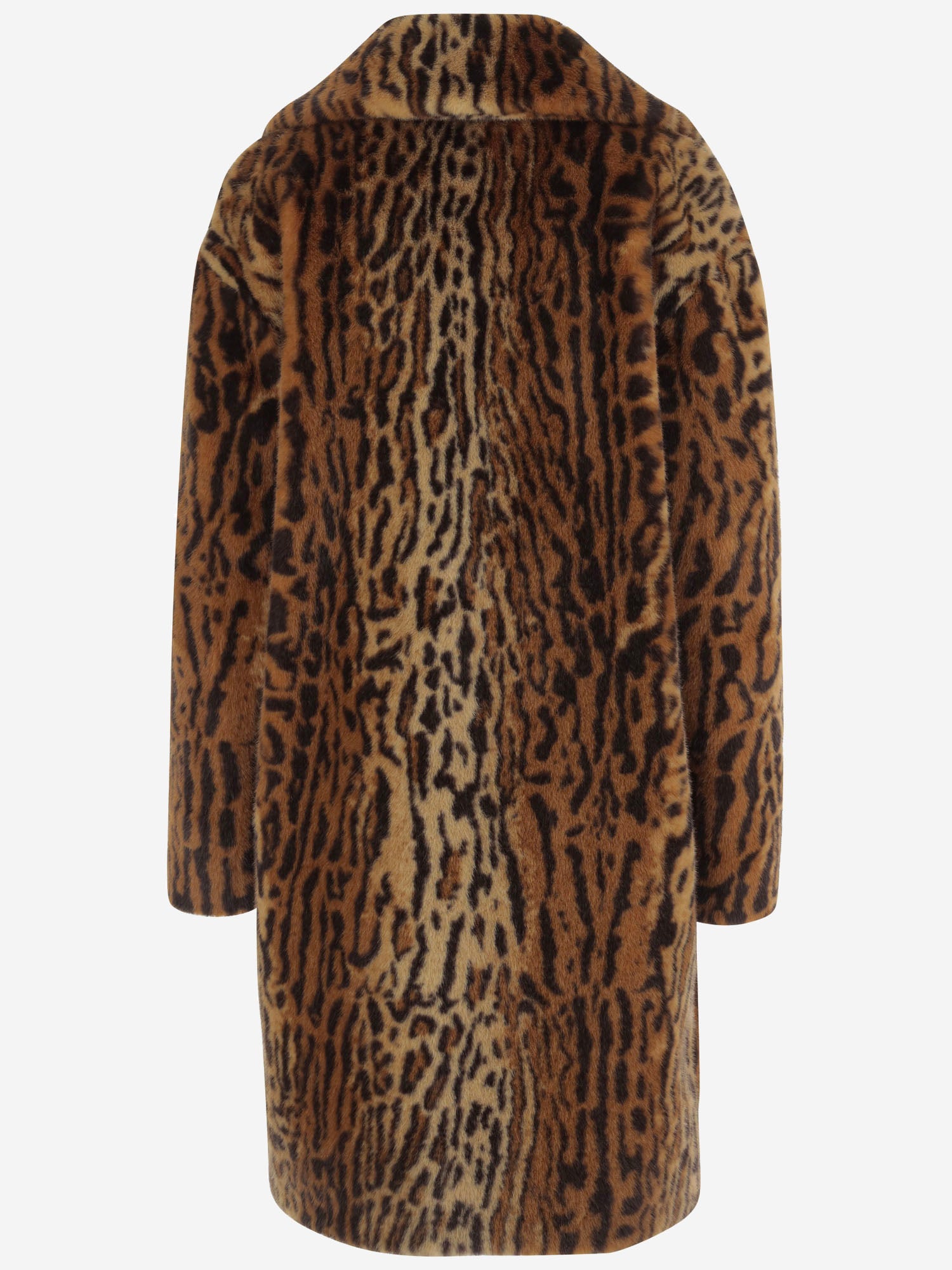 CAPPOTTO IN PELLICCIA SINTETICA CON MOTIVO ANIMALIER 61137 907040200 STAND STUDIO 