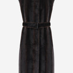 CAPPOTTO SENZA MANICHE IN PELLICCIA ECOLOGICA CON CINTURA 66748 946987500 STAND STUDIO 