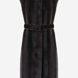 CAPPOTTO SENZA MANICHE IN PELLICCIA ECOLOGICA CON CINTURA 66748 946987500 STAND STUDIO 