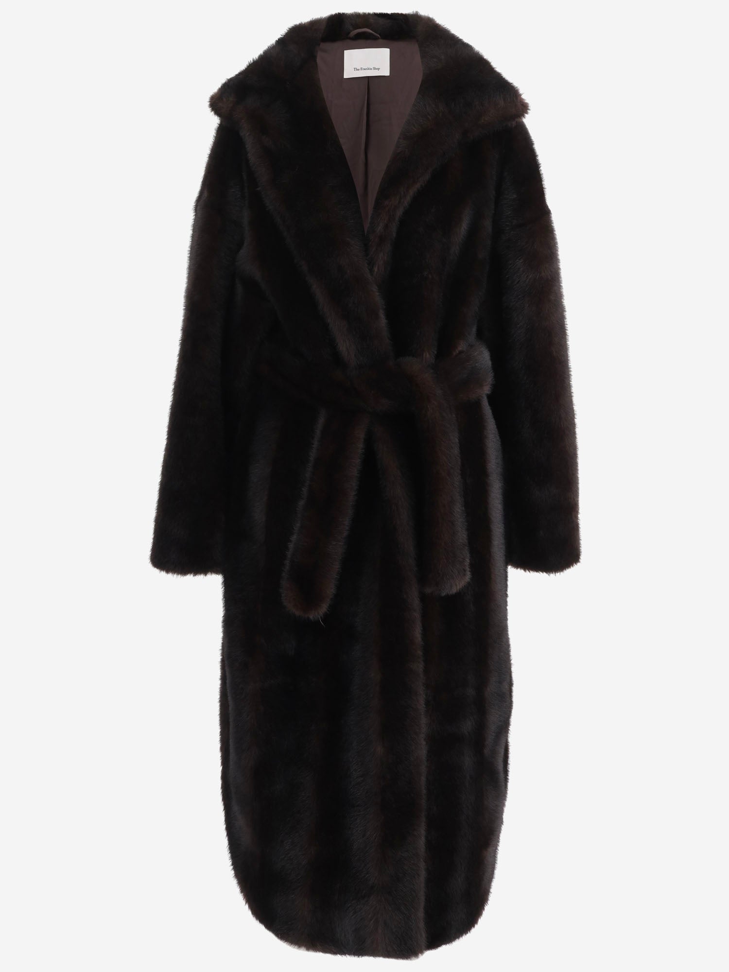 CAPPOTTO IN PELLICCIA SINTETICA CON CINTURA COFS22706 201 THE FRANKIE SHOP 