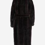 CAPPOTTO IN PELLICCIA SINTETICA CON CINTURA COFS22706 201 THE FRANKIE SHOP 