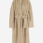 CAPPOTTO RAVELLO IN PELLICCIA SINTETICA CON CINTURA COFS22707 206 THE FRANKIE SHOP 