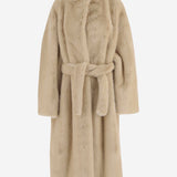 CAPPOTTO RAVELLO IN PELLICCIA SINTETICA CON CINTURA COFS22707 206 THE FRANKIE SHOP 
