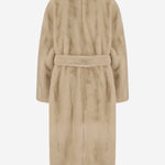 CAPPOTTO RAVELLO IN PELLICCIA SINTETICA CON CINTURA COFS22707 206 THE FRANKIE SHOP 