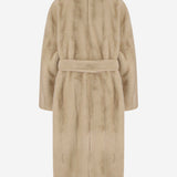 CAPPOTTO RAVELLO IN PELLICCIA SINTETICA CON CINTURA COFS22707 206 THE FRANKIE SHOP 