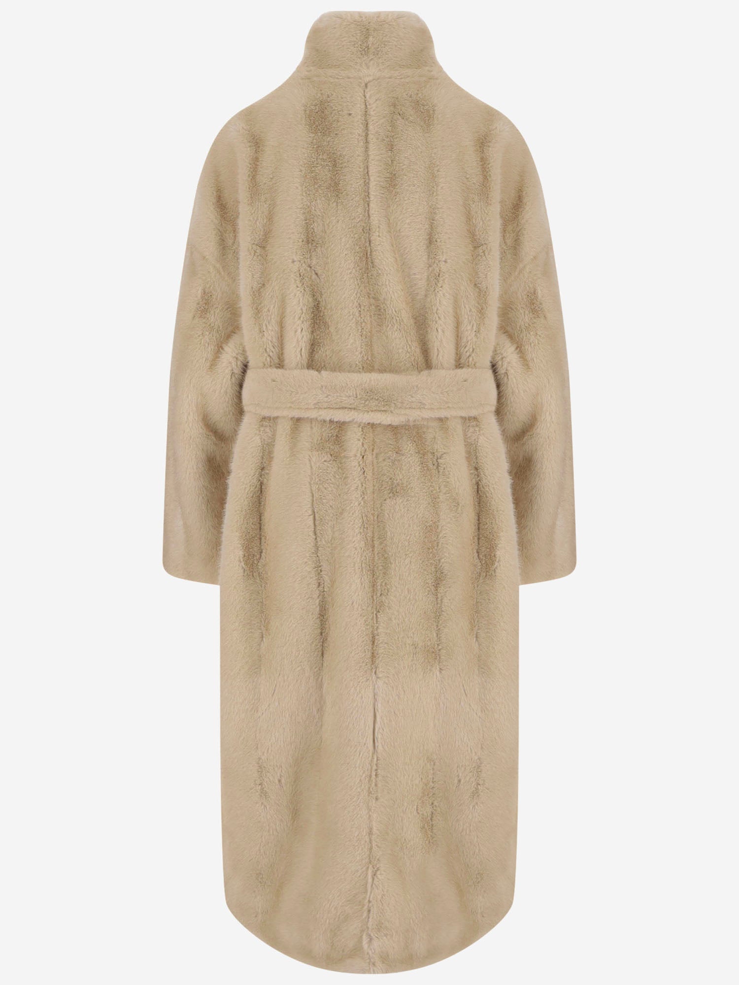 CAPPOTTO RAVELLO IN PELLICCIA SINTETICA CON CINTURA COFS22707 206 THE FRANKIE SHOP 