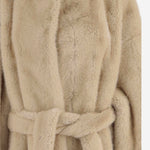 CAPPOTTO RAVELLO IN PELLICCIA SINTETICA CON CINTURA COFS22707 206 THE FRANKIE SHOP 