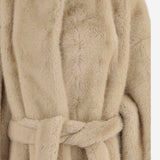 CAPPOTTO RAVELLO IN PELLICCIA SINTETICA CON CINTURA COFS22707 206 THE FRANKIE SHOP 