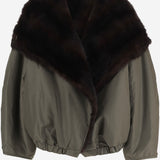 CAPPOTTO REVERSIBILE IN NYLON CON COLLO IN PELLICCIA SINTETICA COFS22885 925 THE FRANKIE SHOP 