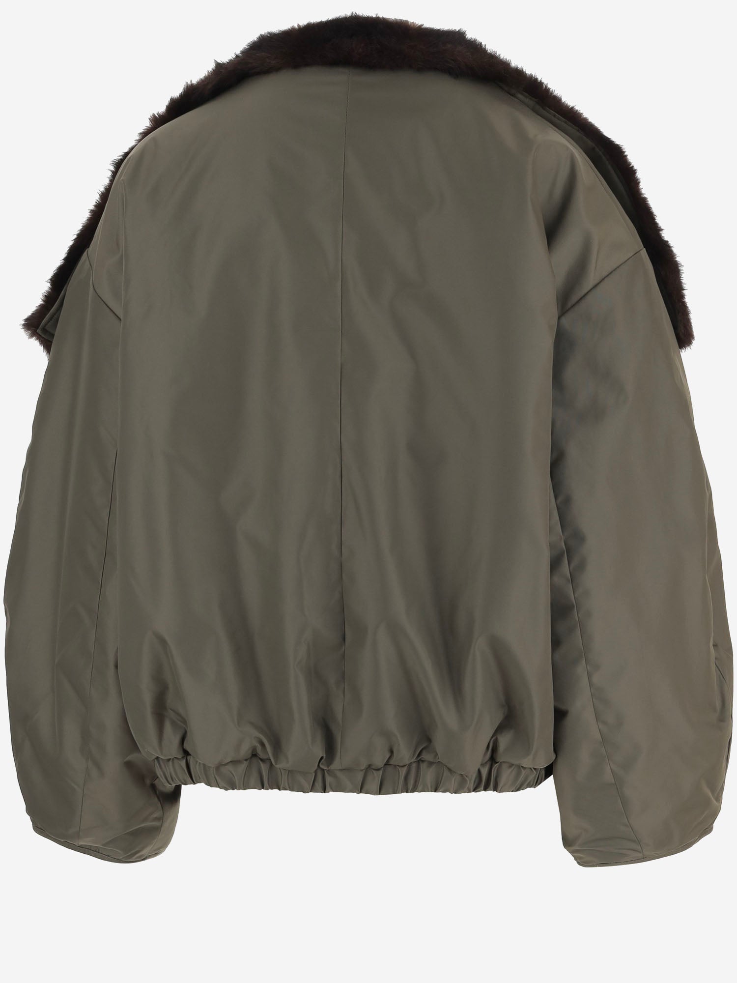 CAPPOTTO REVERSIBILE IN NYLON CON COLLO IN PELLICCIA SINTETICA COFS22885 925 THE FRANKIE SHOP 