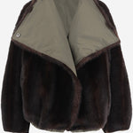 CAPPOTTO REVERSIBILE IN NYLON CON COLLO IN PELLICCIA SINTETICA COFS22885 925 THE FRANKIE SHOP 
