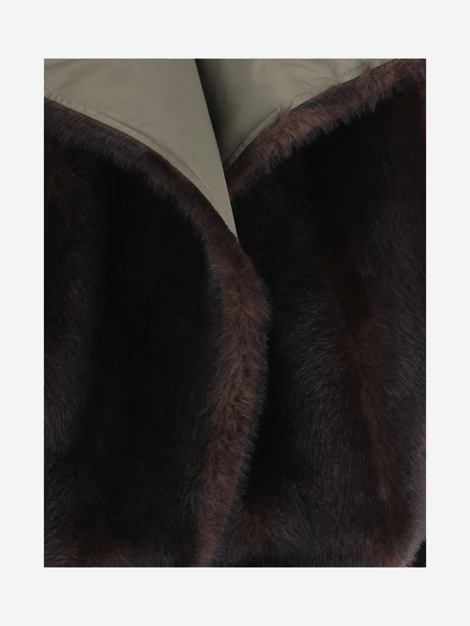 CAPPOTTO REVERSIBILE IN NYLON CON COLLO IN PELLICCIA SINTETICA COFS22885 925 THE FRANKIE SHOP 
