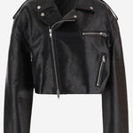 GIACCA CORTA CON ZIP E BOTTONI METALLICI JAFS22872 100 THE FRANKIE SHOP 