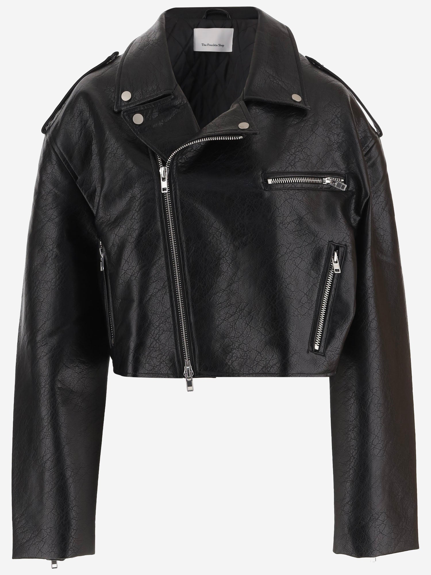 GIACCA CORTA CON ZIP E BOTTONI METALLICI JAFS22872 100 THE FRANKIE SHOP 