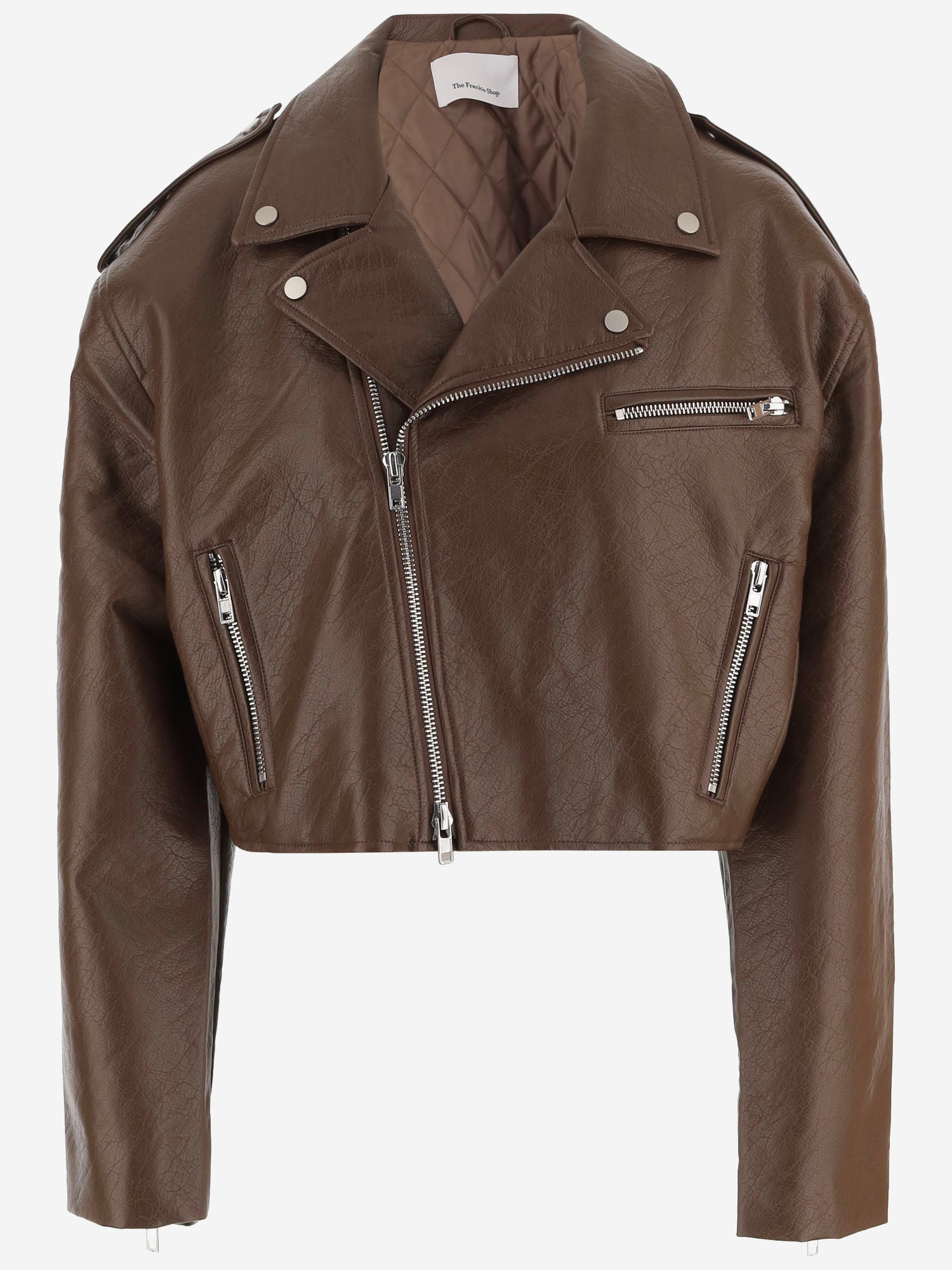 GIACCA CORTA CON ZIP E BOTTONI METALLICI JAFS22874 200 THE FRANKIE SHOP 