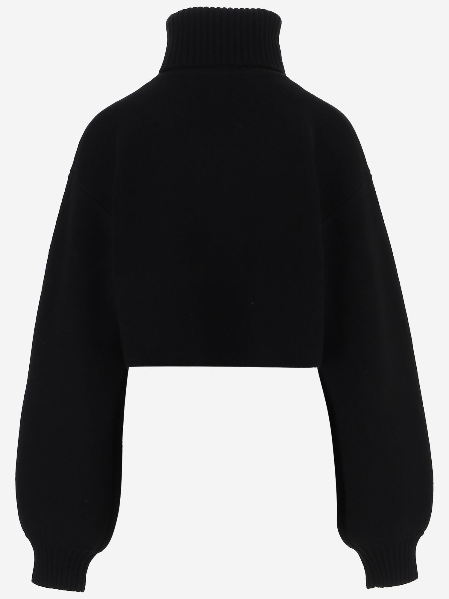 MAGLIONE CROPPED IN CASHMERE E LANA CON COLLO ALTO KNFS23081 100 THE FRANKIE SHOP 