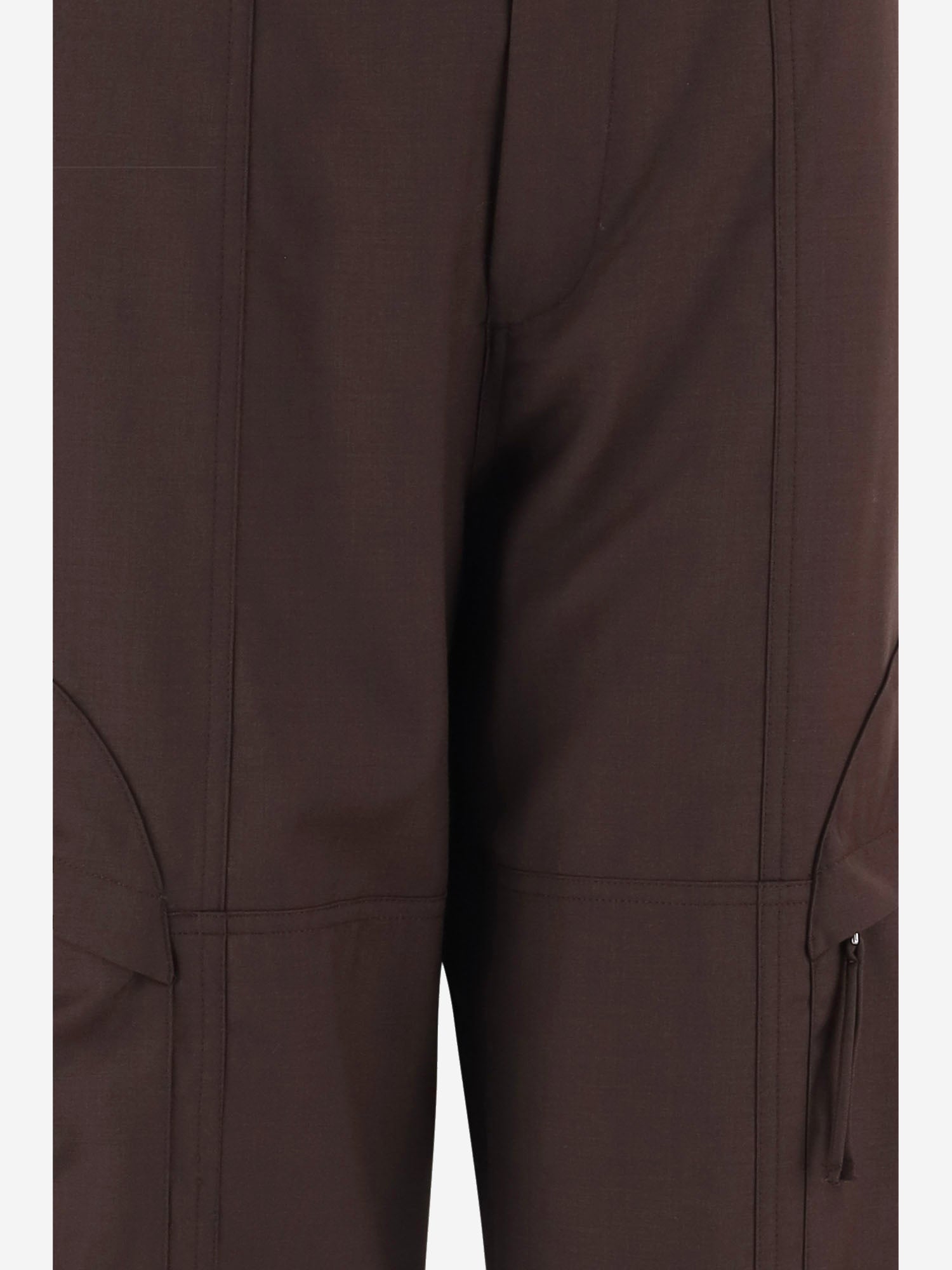 PANTALONI CARGO IN MISTO LANA PAFS22811 200 THE FRANKIE SHOP 