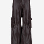 PANTALONI CARGO IN ECOPELLE A GAMBA AMPIA PAFS23037 200 THE FRANKIE SHOP 
