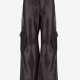 PANTALONI CARGO IN ECOPELLE A GAMBA AMPIA PAFS23037 200 THE FRANKIE SHOP 