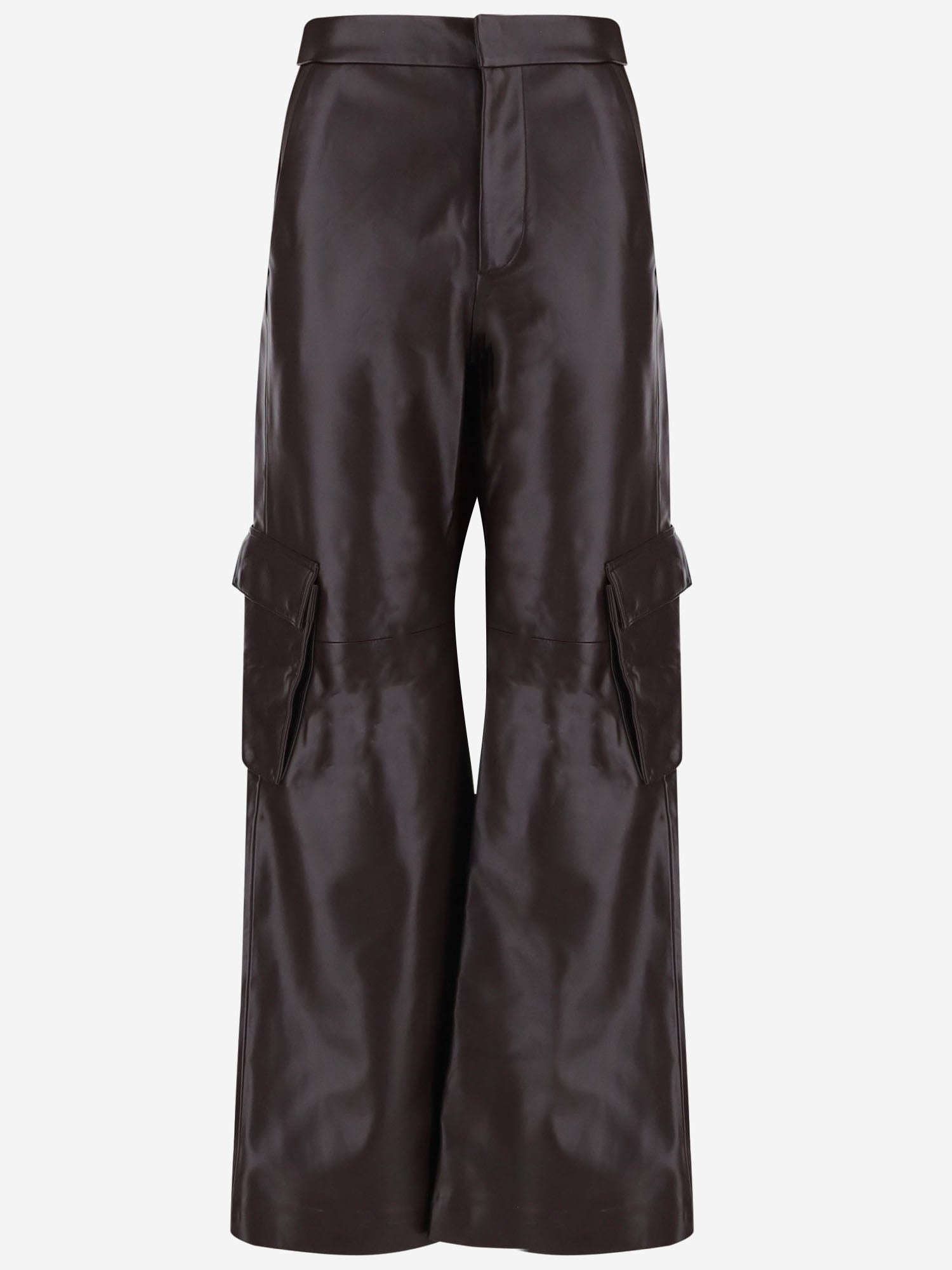 PANTALONI CARGO IN ECOPELLE A GAMBA AMPIA PAFS23037 200 THE FRANKIE SHOP 