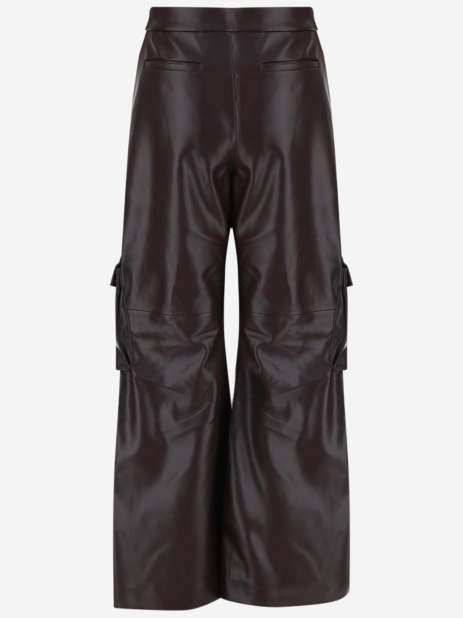PANTALONI CARGO IN ECOPELLE A GAMBA AMPIA PAFS23037 200 THE FRANKIE SHOP 