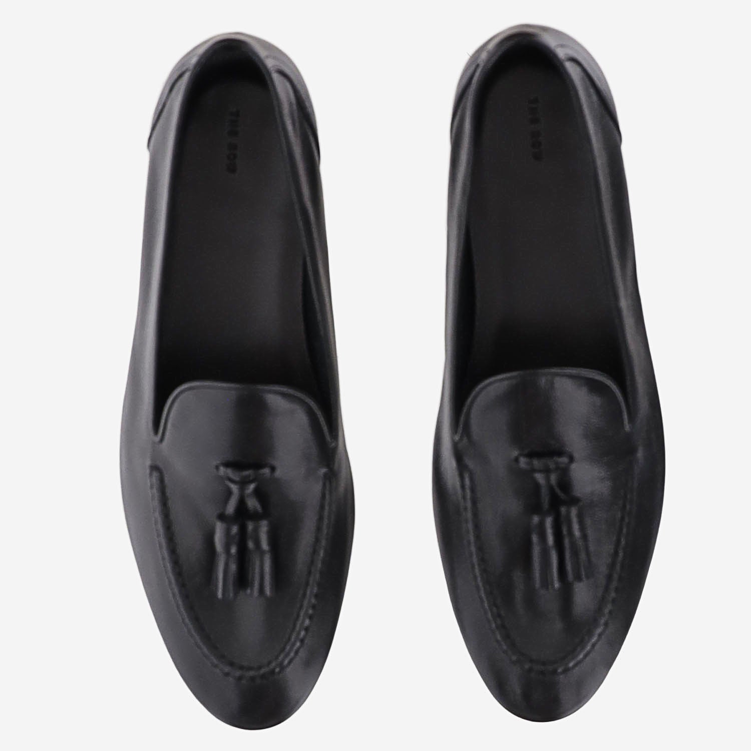 MOCASSINI CADEN IN PELLE MARTELLATA F001039L894 BLK THE ROW 
