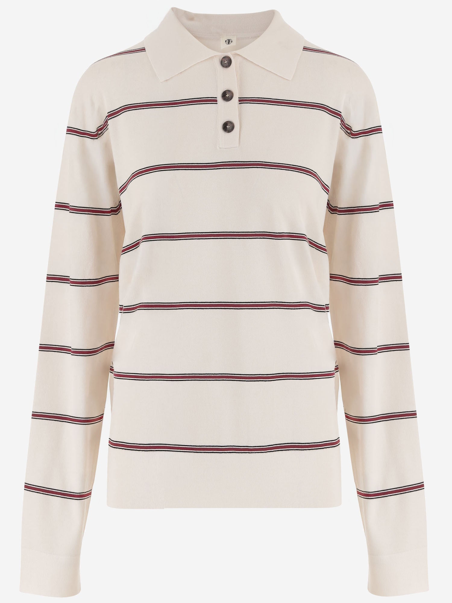 POLO IN MISTO VISCOSA CON MOTIVO A RIGHE 21109 991 THE.GARMENT 